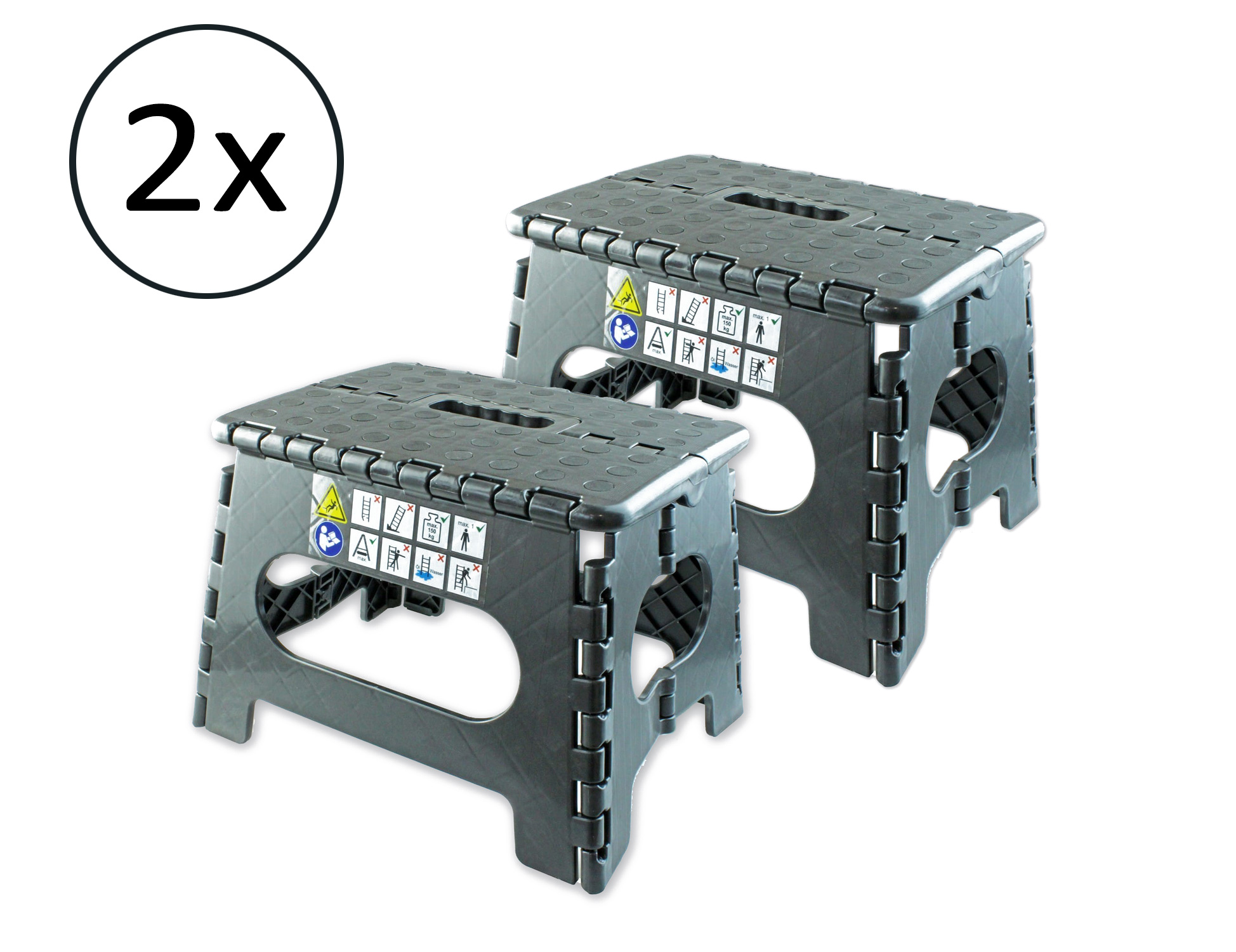 4DOOR Tritthocker/Klapphocker 22 cm hoch/bis zu 150 kg belastbar, leicht faltbar BILD 1