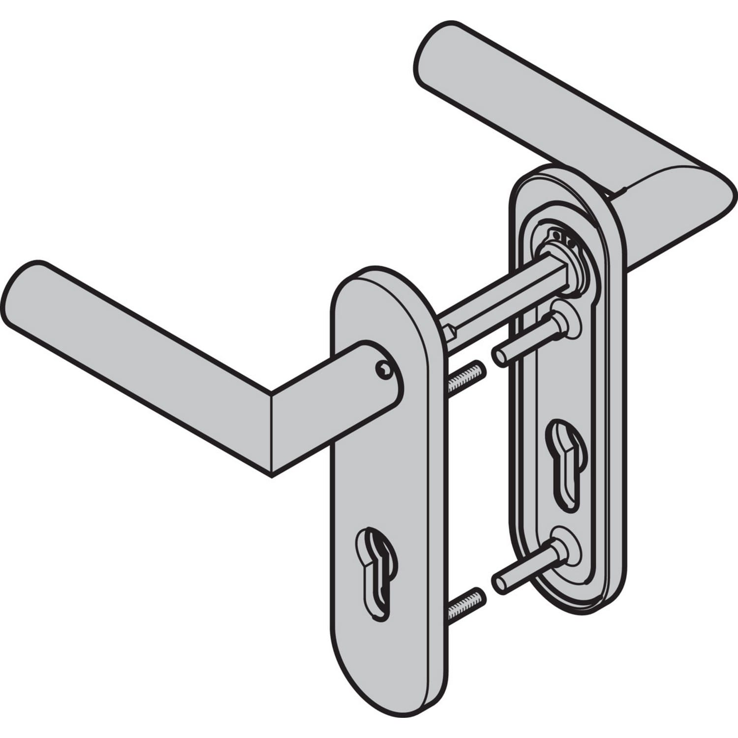 Hörmann Drückergarnitur D-310 (FS) Kurzschild PZ, Edelstahl, matt BILD 9