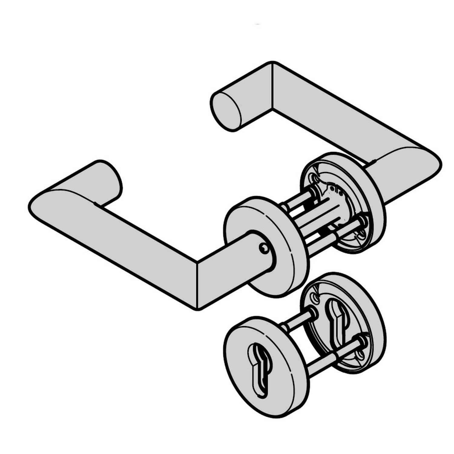 Hörmann Panikgarnitur D-330 (FS) Rosette PZ, Aluminum BILD 1