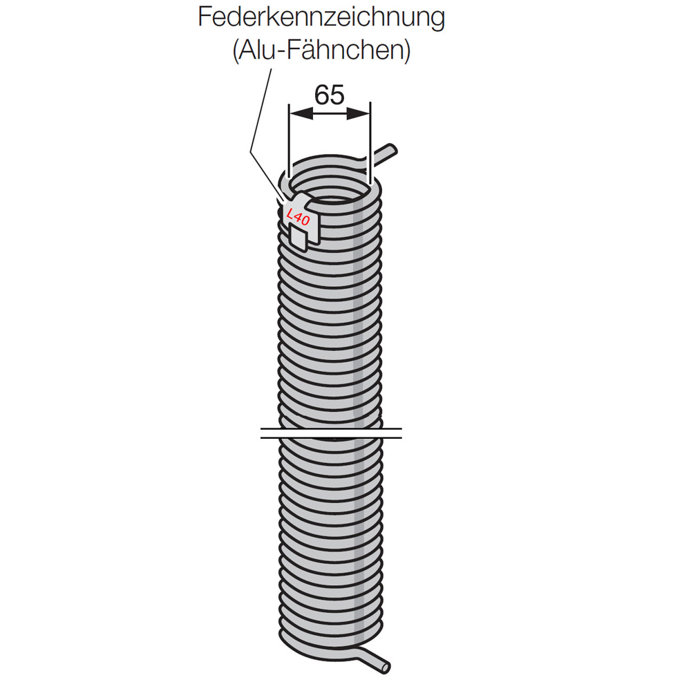 Hörmann Torsionsfeder L40, innen Ø 65mm für Industrie-Sektionaltor BILD 9