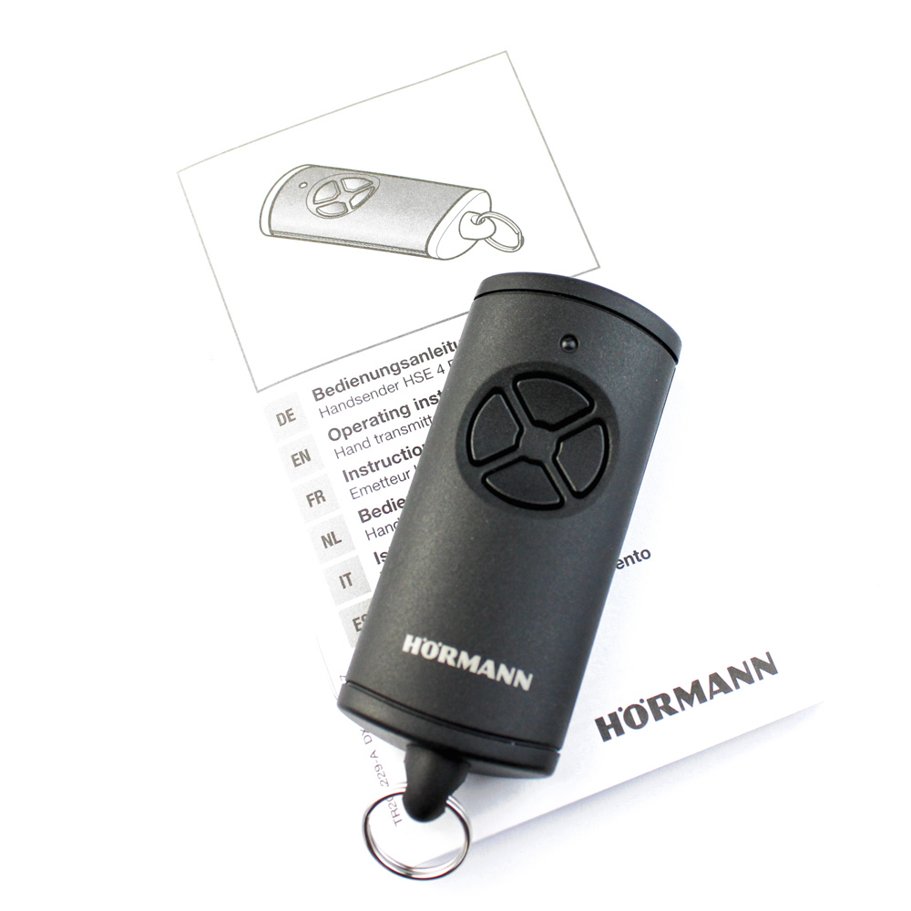 Hörmann Handsender HSE 4 BiSecur (868 MHz), schwarz für Antriebe