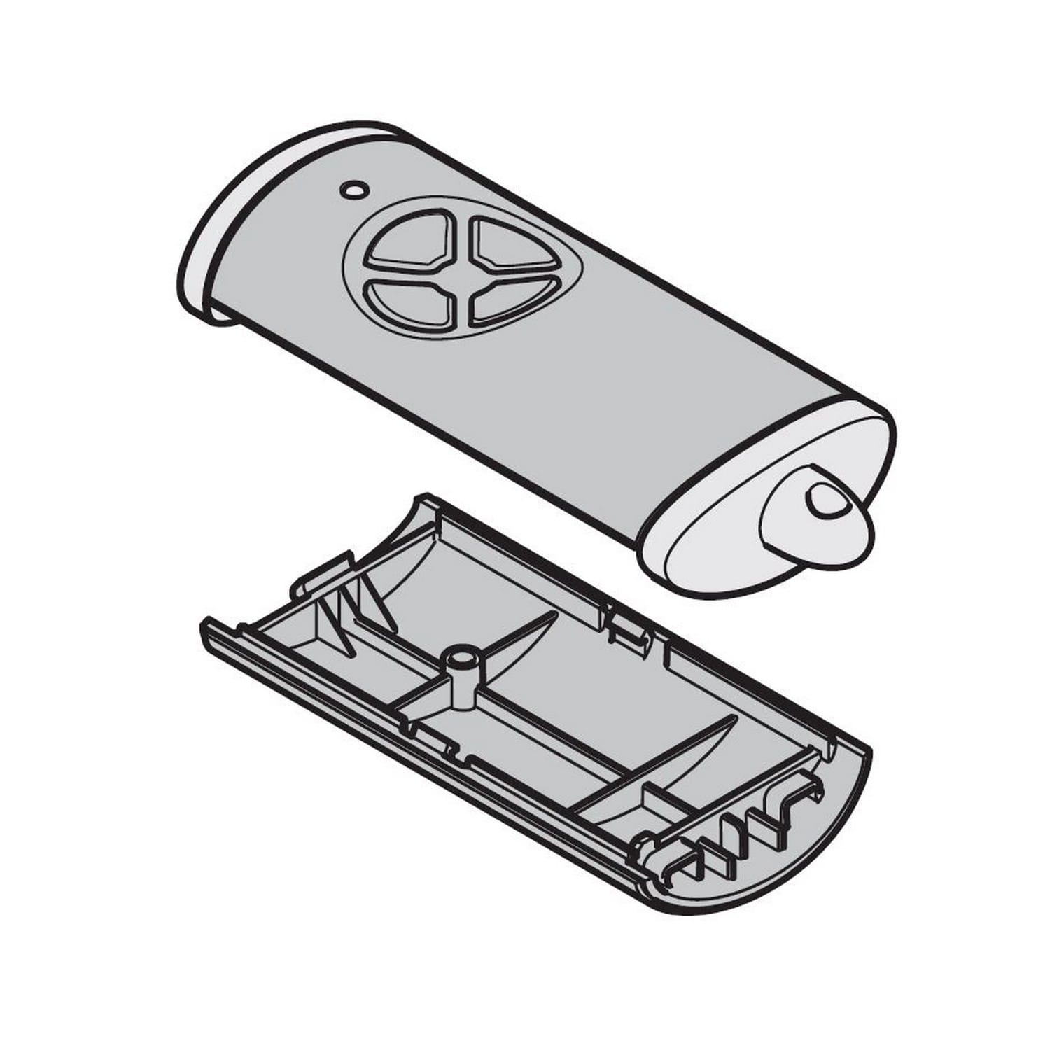 Hörmann Ersatz Gehäuse HSE 4 für Handsender 4-Tasten, hgl. frozen grey/Chrom BILD 9