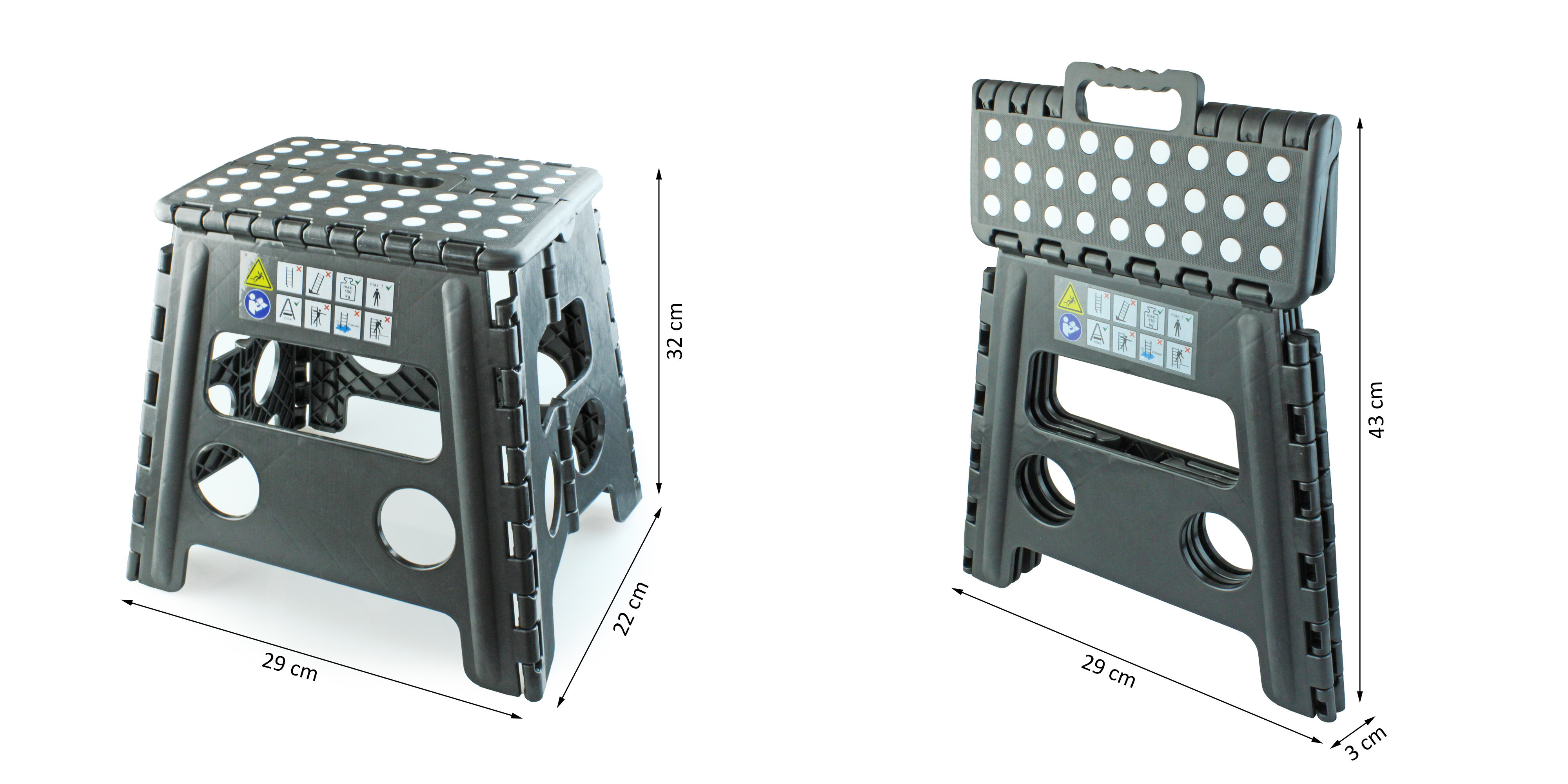 4DOOR Tritthocker/Klapphocker 32 cm hoch/bis zu 150 kg belastbar, leicht faltbar BILD 9
