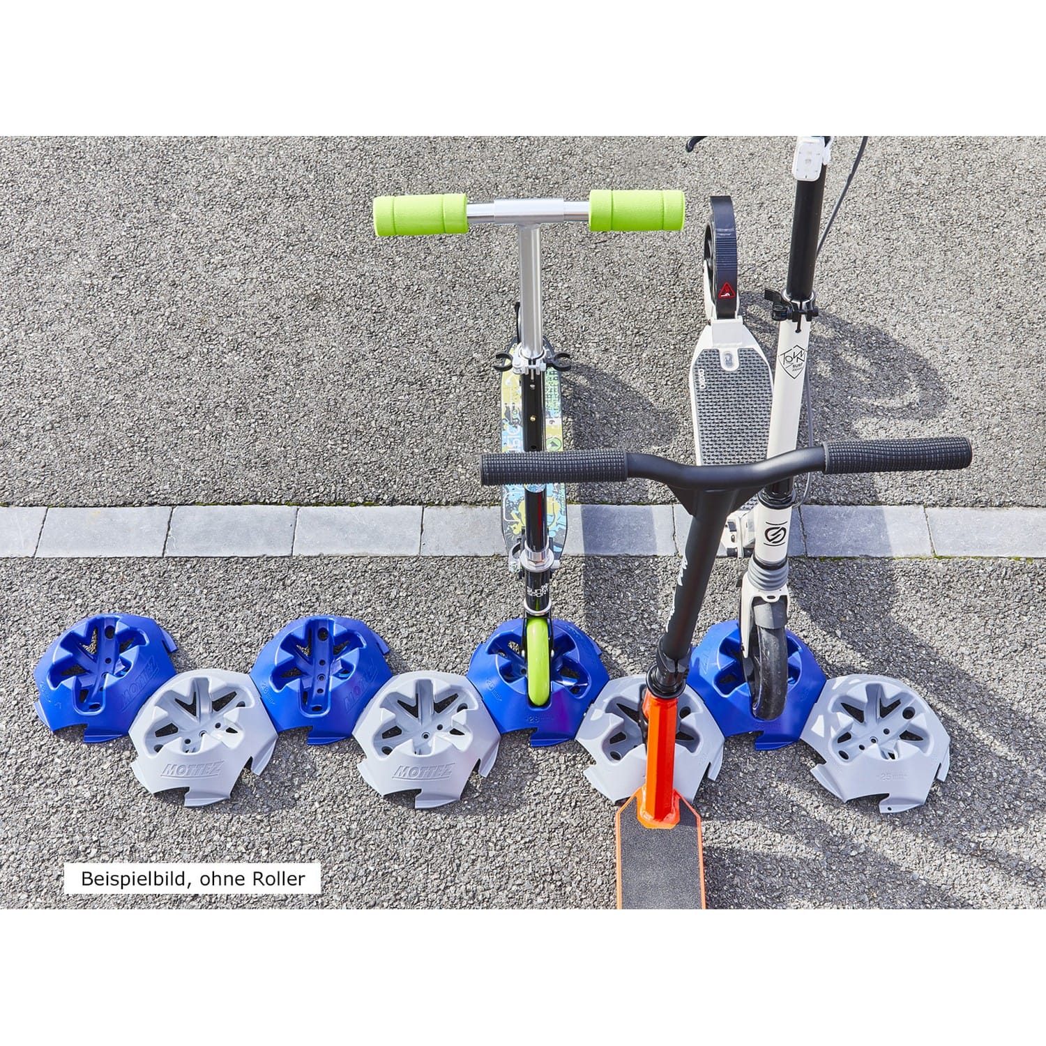 MOTTEZ Bodenständer Stellplatz in Grau, erweiterbar & frei anordnen für Roller BILD 2