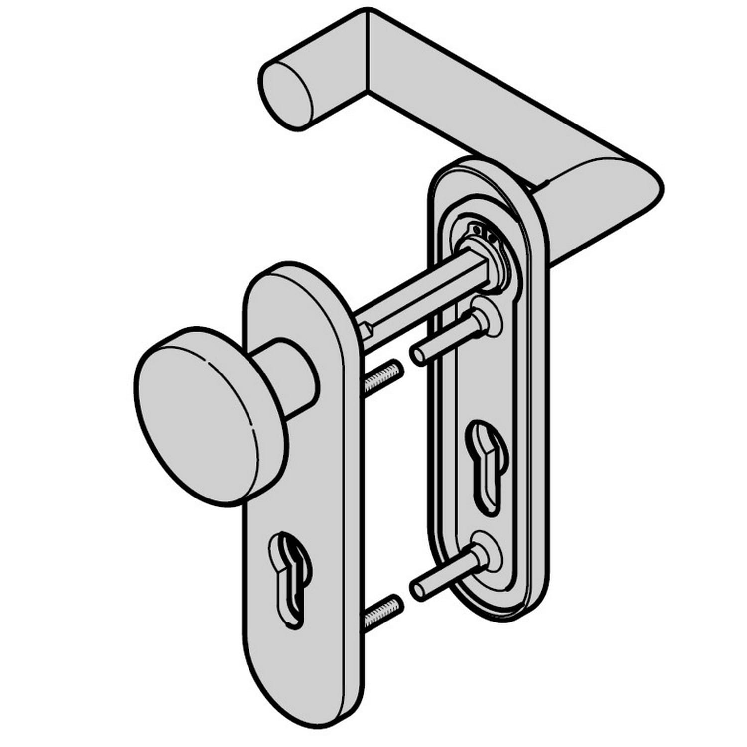 Hörmann Wechselgarnitur mit Knopf (FS) Kurzschild PZ, Aluminium BILD 1