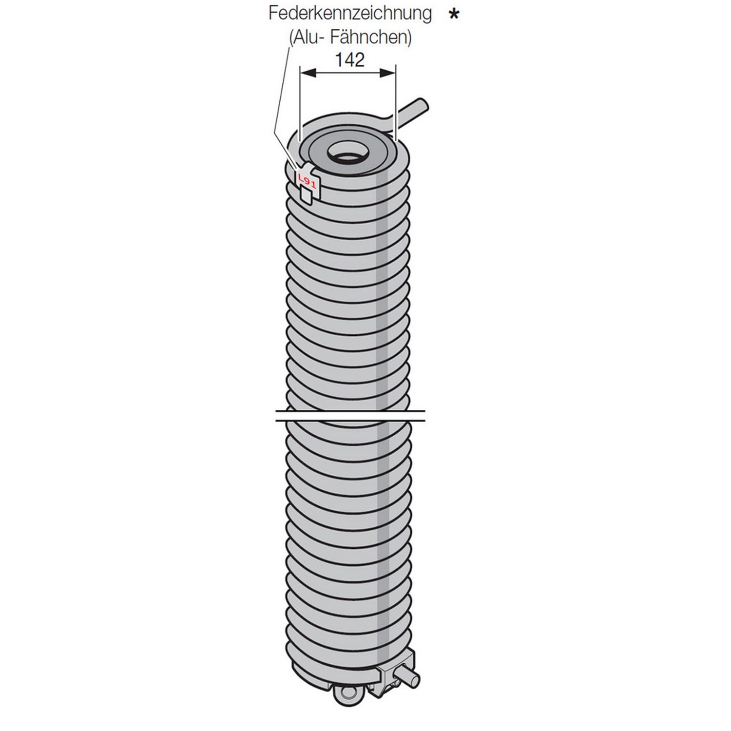 Hörmann Torsionsfeder mit Spannkonus, L91, Ø 142mm für Industrie-Sektionaltor BILD 9