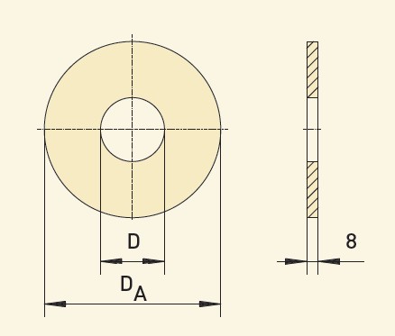 GfA Ronden  D 40 mm, DA 124 mm für Siederohr / 40000381