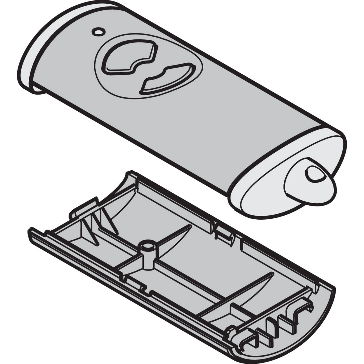 Hörmann Ersatz Gehäuse HSE 2 für Handsender 2-Tasten, hochglanz schwarz/Chrom BILD 9