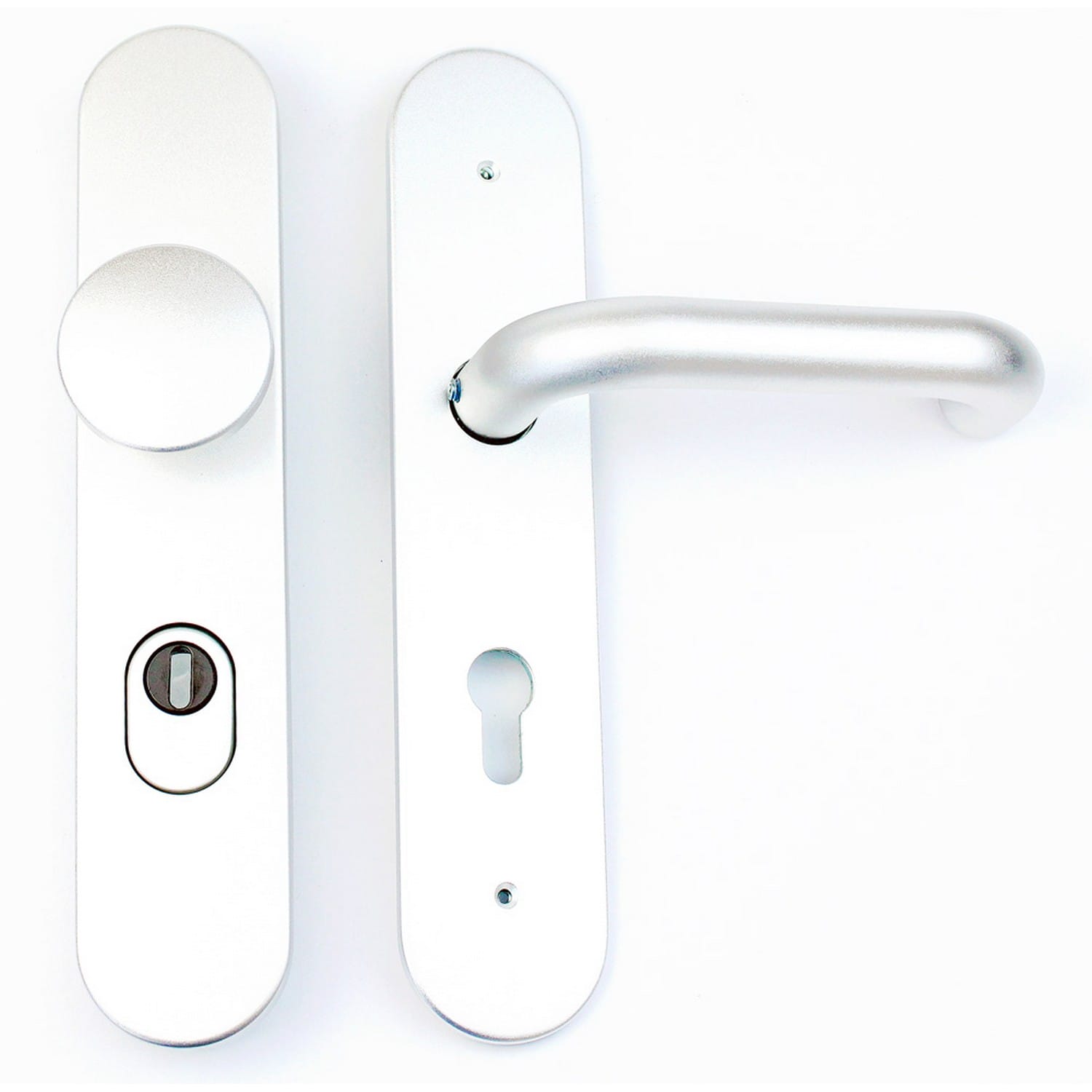 Hörmann Sicherheits-Wechselgarnitur ES3 mit Knopf (FS) Langschild PZ, Aluminium Hörmann Sicherheits-Wechselgarnitur ES3 mit Knopf (FS) Langschild PZ, Aluminium BILD 1