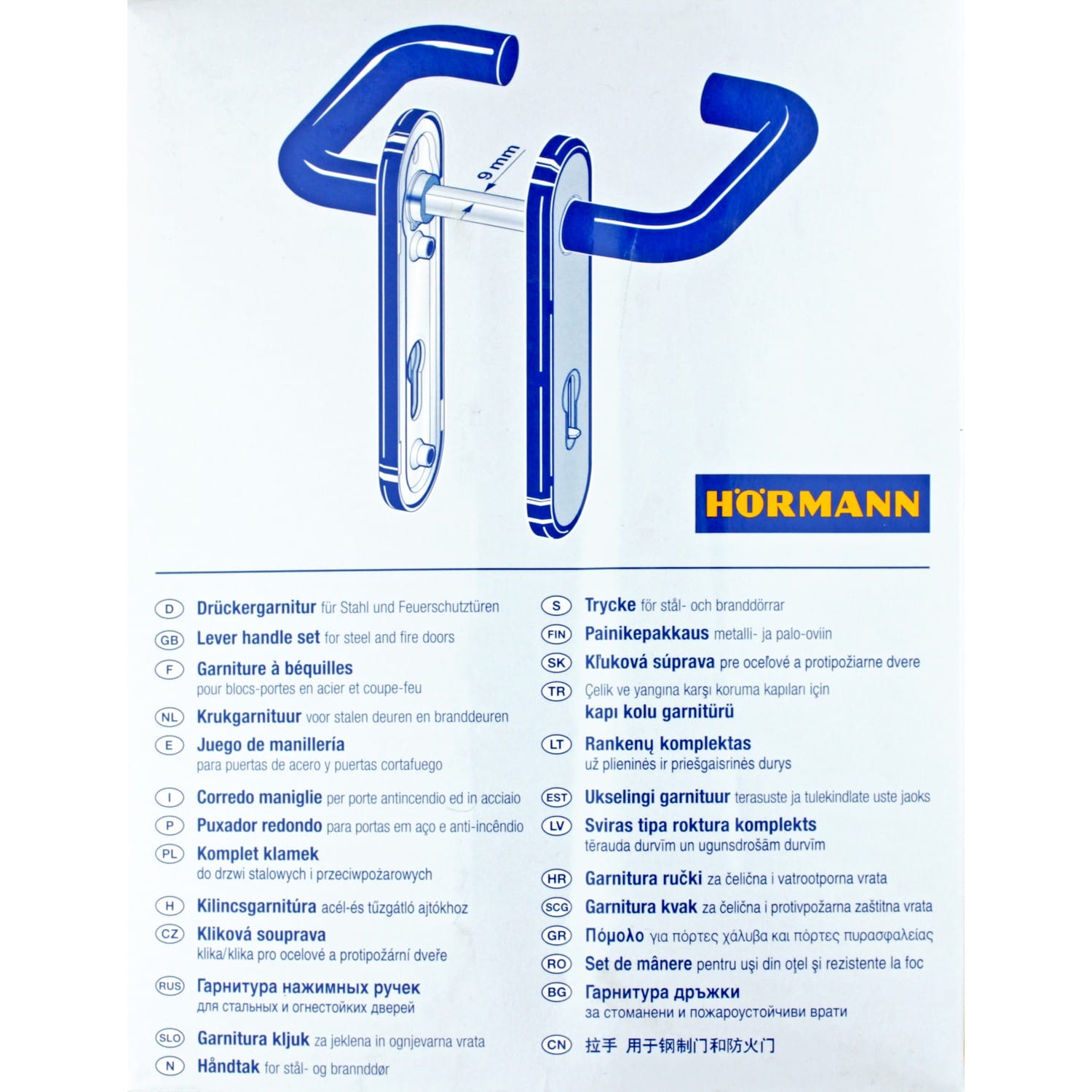 Hörmann Drückergarnitur D110 für Feuerschutz- & Multifunktionstüren, schwarz BILD 4