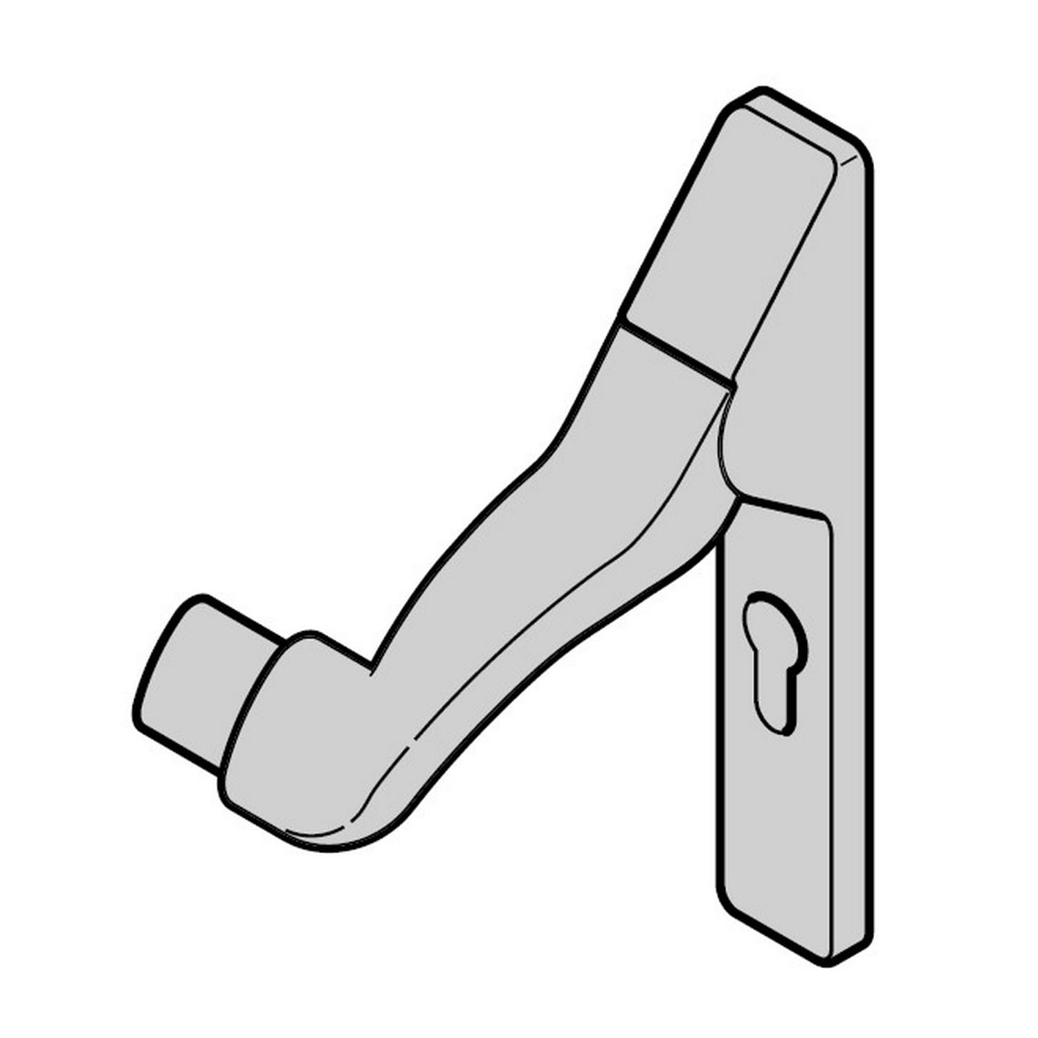 Hörmann Umlenkgetriebe Stangengriff B7172 (1-flüglige Türen, Gangflügel 2-flüglig) mit Kurzschild PZ