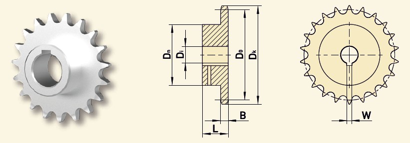 GfA Kettenrad SG85 12B-1 (3/4“x7/16“) Ø 40 mm, Z=19