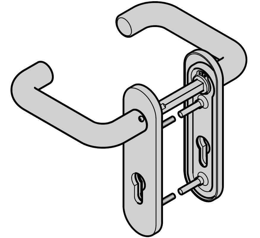 Hörmann Panikgarnitur FSB Typ 1070 (FS) Kurzschild PZ, Aluminium, Naturton BILD 1