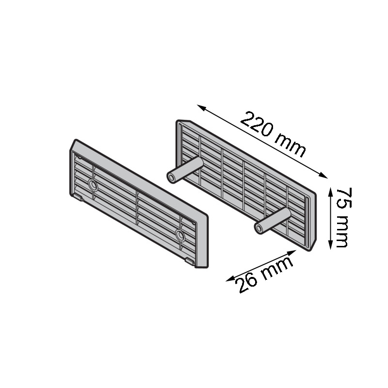 Hörmann Lüftungsgitter für 26mm Lamellendicke, schwarz für Industriesektionaltor BILD 9