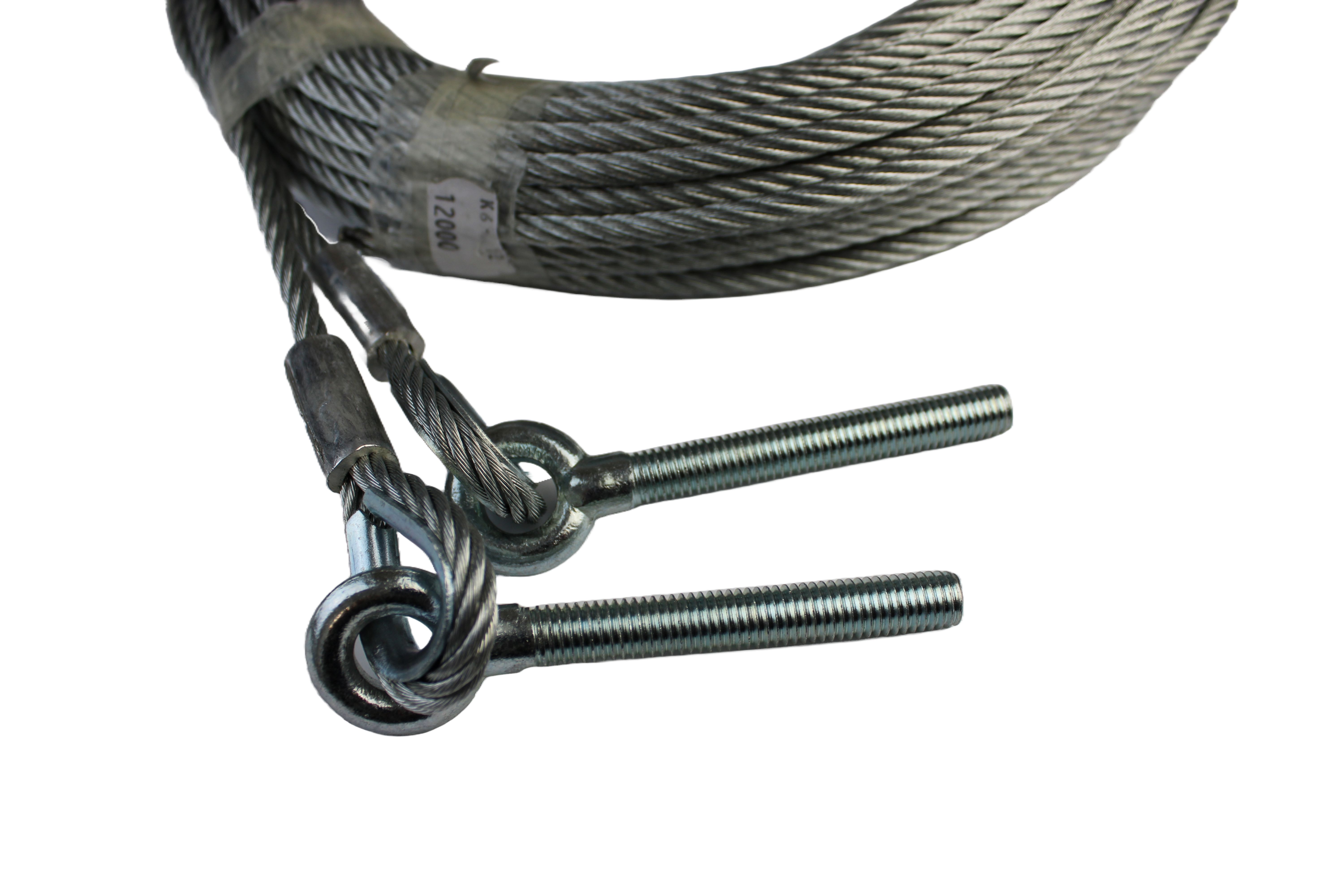 IDD Drahtseile Ø 6mm mit Schraubenring M10 (1 Paar) für Industrie-Sektionaltor