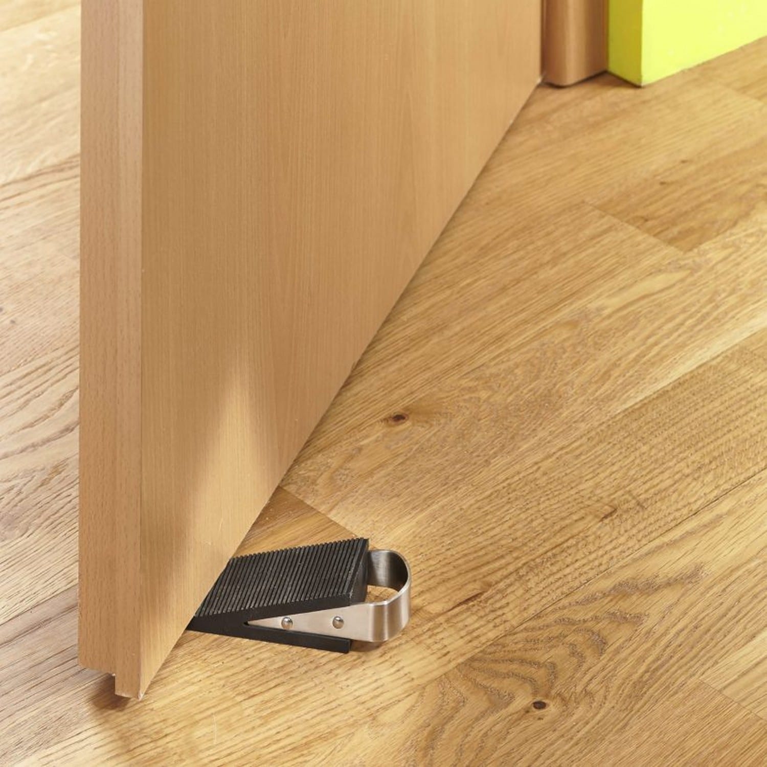 MOTTEZ Türkeil rutschfest mit Edelstahl Griff, schwarz für Türen BILD 2