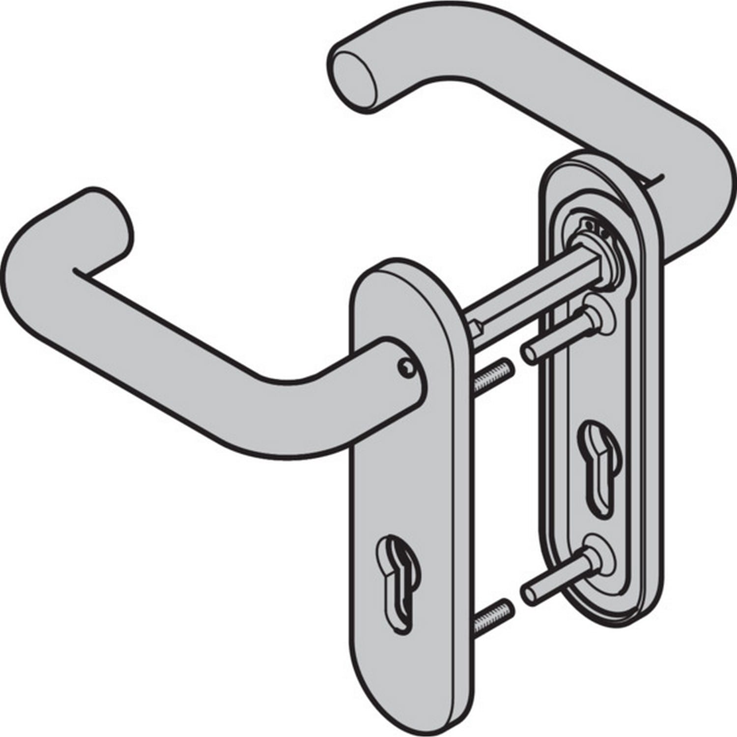 Hörmann FS Drückergarnitur D110 Aluminium für Feuerschutz- & Multifunktionstüren BILD 9