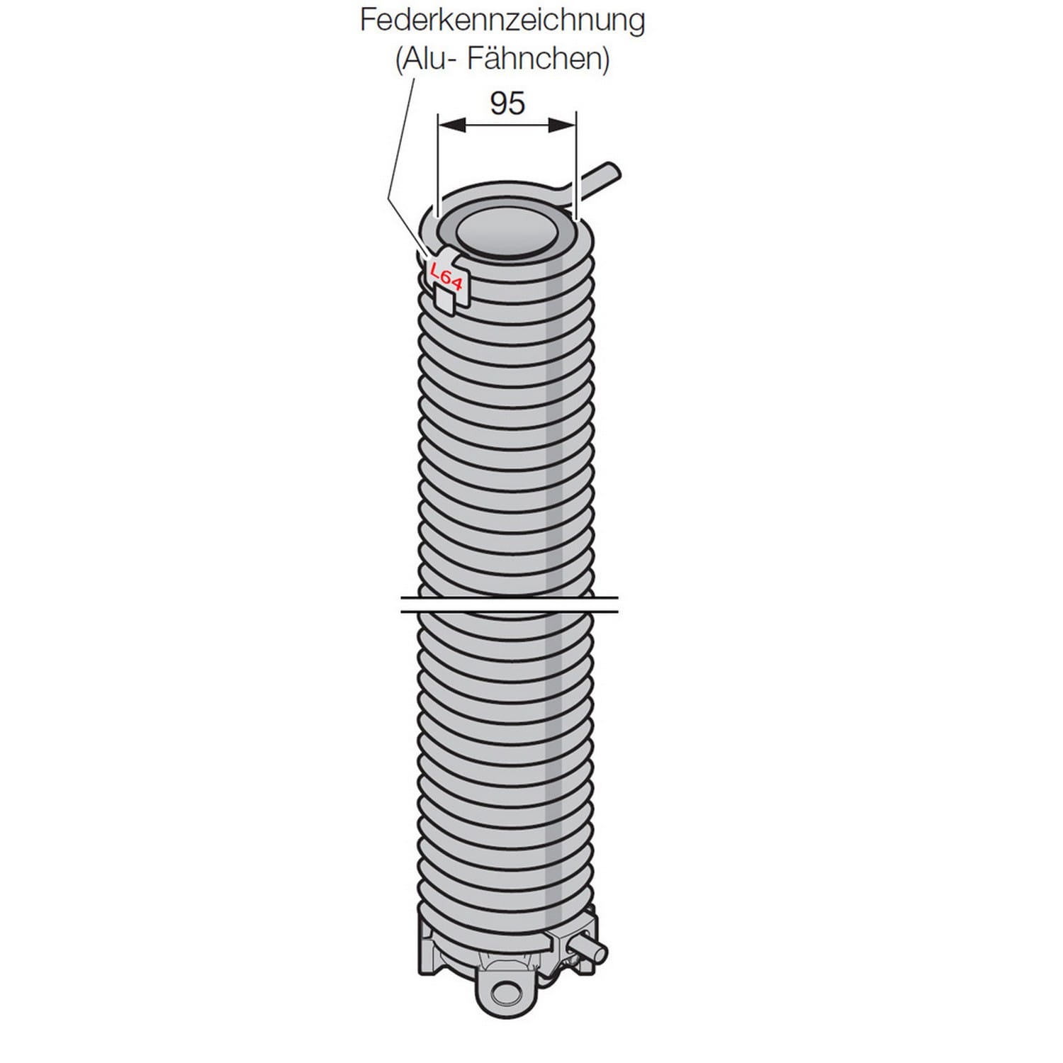 Hörmann Torsionsfeder mit Spannkonus, L64, Ø 95mm für Industrie-Sektionaltor BILD 9