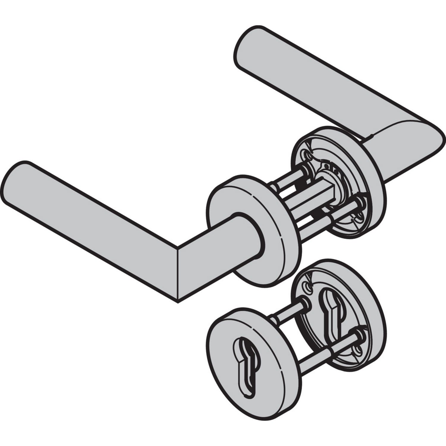Hörmann Drückergarnitur D-310 (FS) Rosette PZ, Aluminium BILD 9