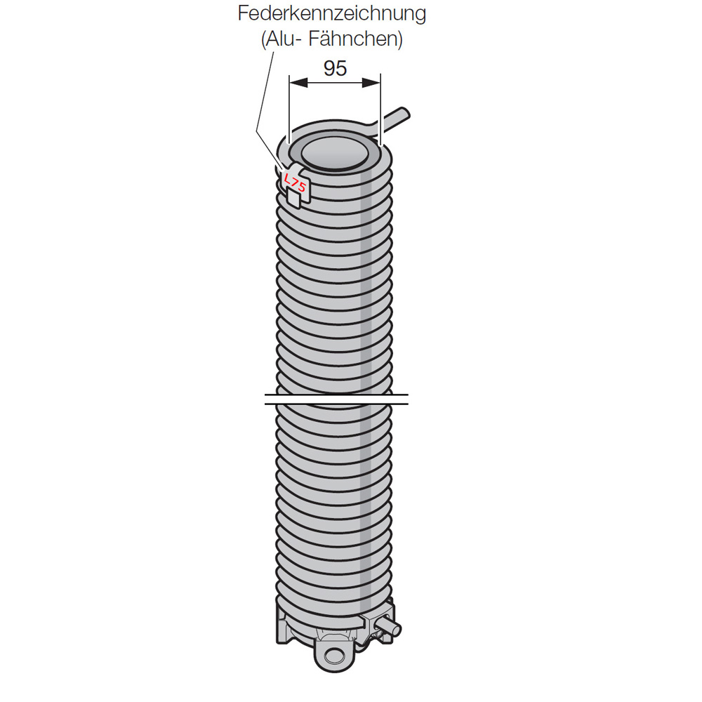 Hörmann Torsionsfeder mit Spannkonus, L75, Ø 95mm für Industrie-Sektionaltor BILD 1