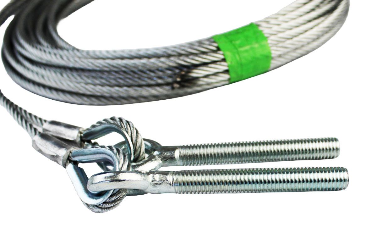 IDD Drahtseile Ø 5mm mit Schraubenring M10 (1 Paar) für Industrie-Sektionaltor