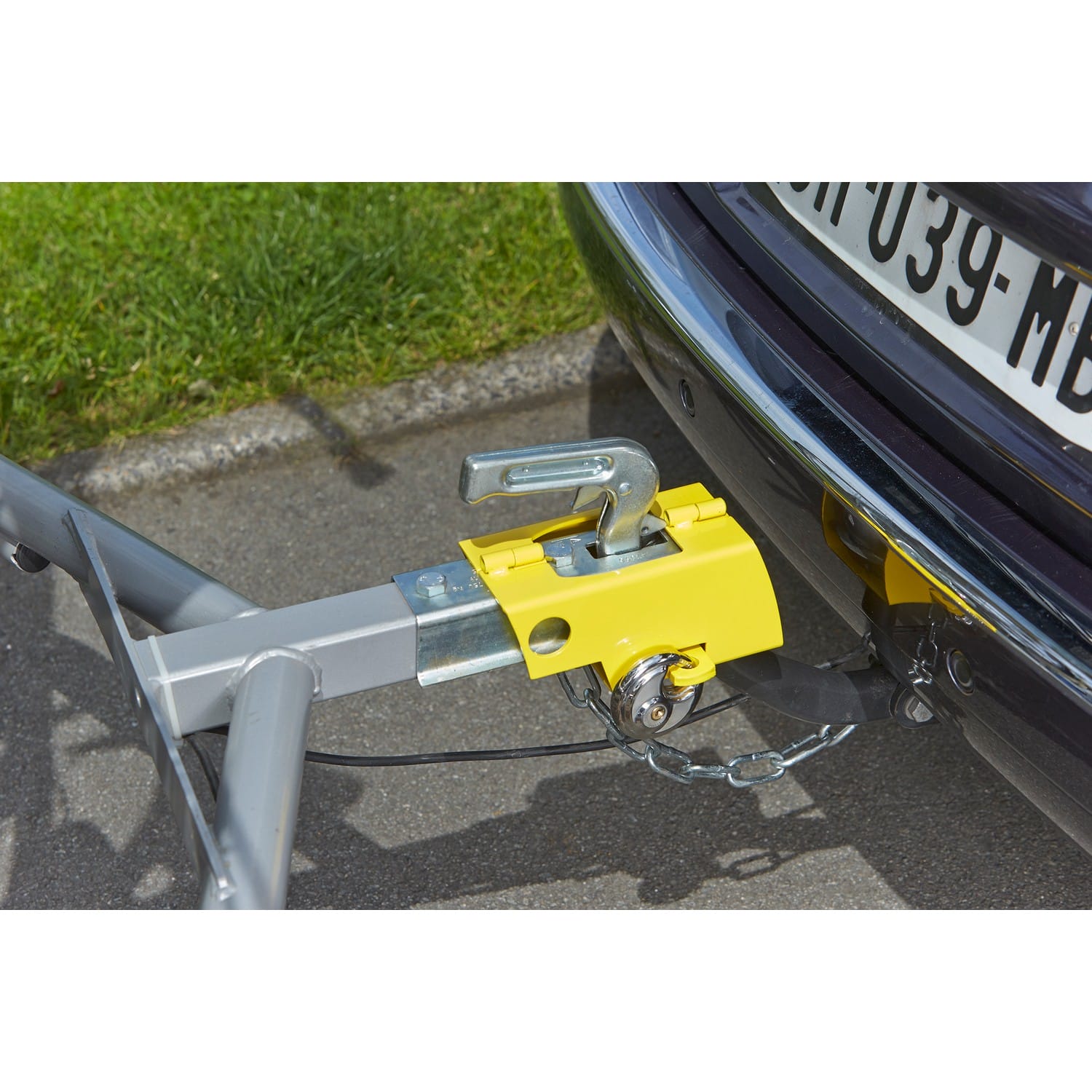 MOTTEZ Anhänger-Diebstahlsicherung für Gelenkkupplung , Gelb für Anhänger BILD 4