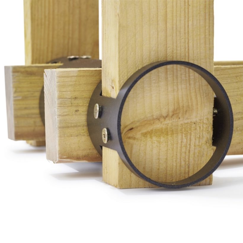 MOTTEZ Holzlager-Regalhalterungen 2er Set, schwarz für Kamin / MM061Q BILD 4