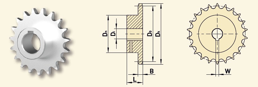 GfA Kettenrad 12B-1 (3/4“x7/16“) Ø 40 mm, Zähne=30