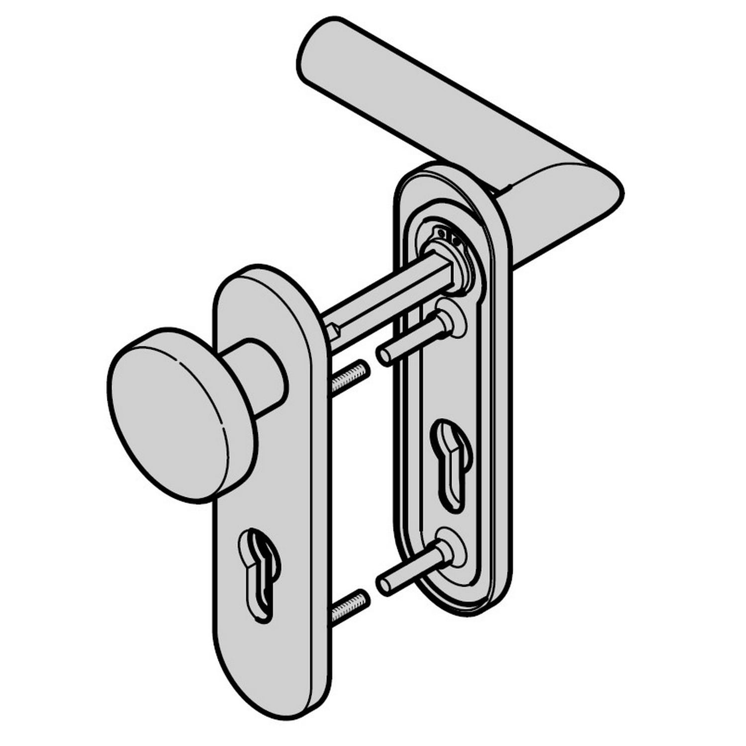 Hörmann Wechselgarnitur mit Knopf (FS) Kurzschild PZ, Edelstahl, matt BILD 1