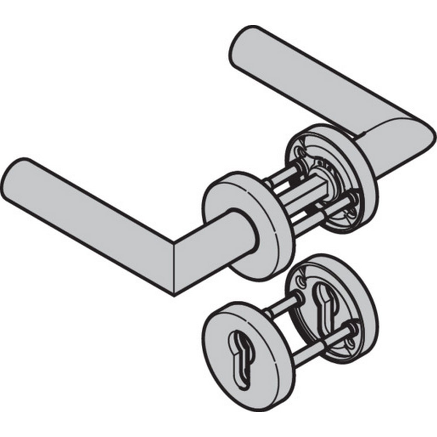 Hörmann Drückergarnitur D-310 (FS) Rosette PZ, Edelstahl, matt BILD 9