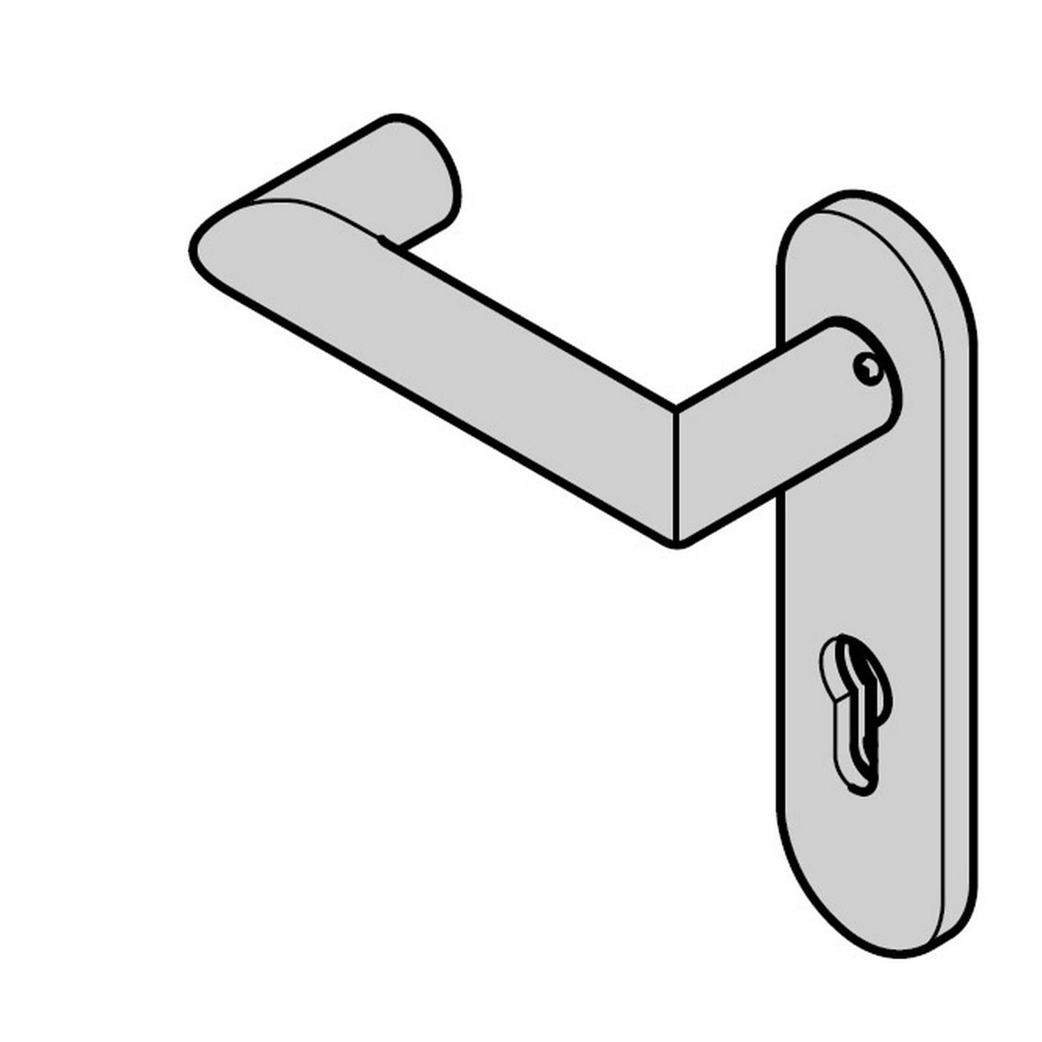 Hörmann Halbgarnitur D-330 (FS) Kurzschild PZ, Edelstahl, matt BILD 1