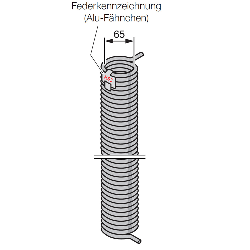Hörmann Torsionsfeder R53, innen Ø 65mm für Industrie-Sektionaltor BILD 9