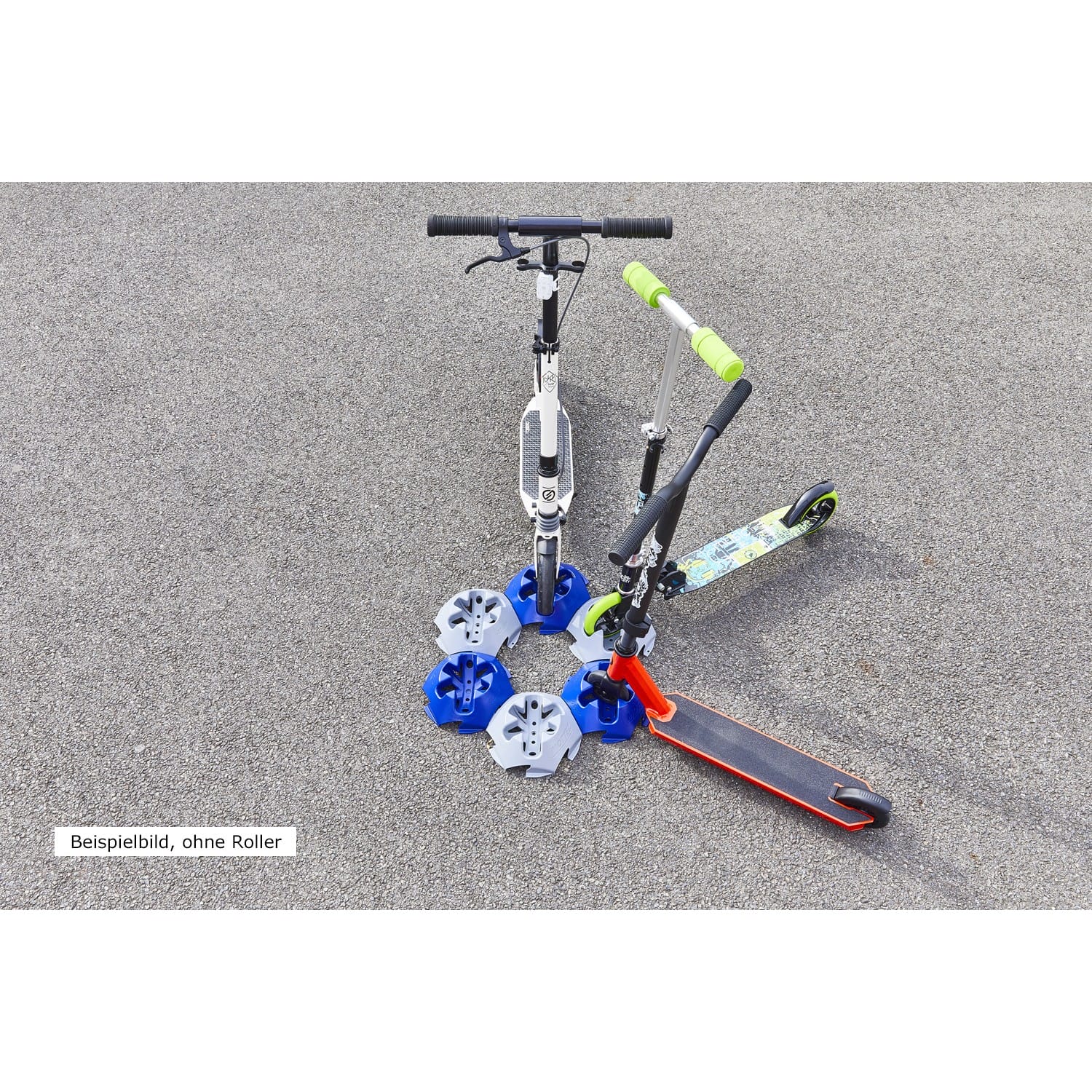 MOTTEZ Bodenständer Stellplatz in Grau, erweiterbar & frei anordnen für Roller BILD 5