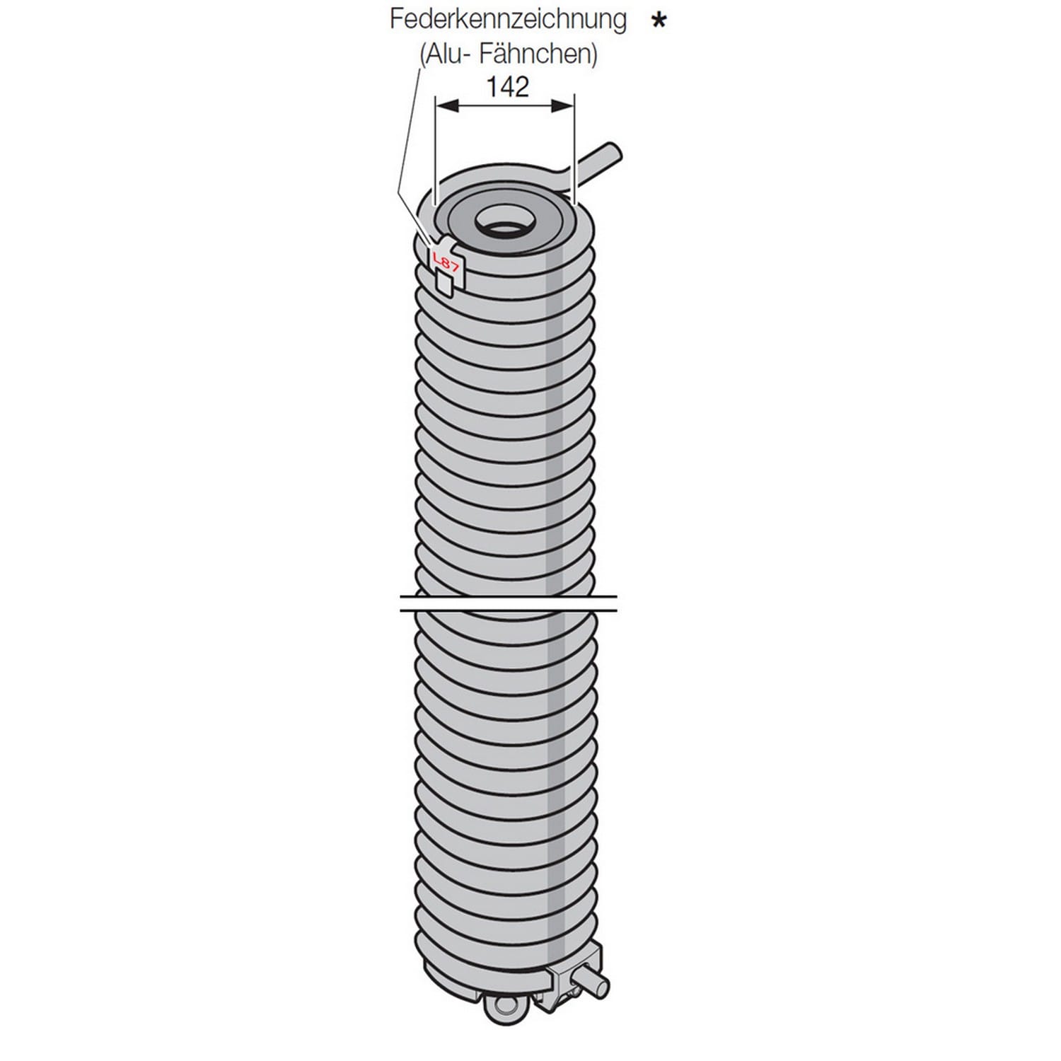 Hörmann Torsionsfeder mit Spannkonus, L87, Ø 142mm für Industrie-Sektionaltor BILD 9