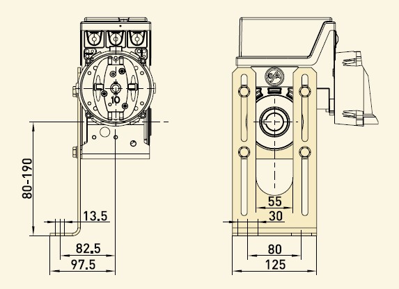 GfA Flanschkonsole H 80-190 Baureihe SG50 / 30005839