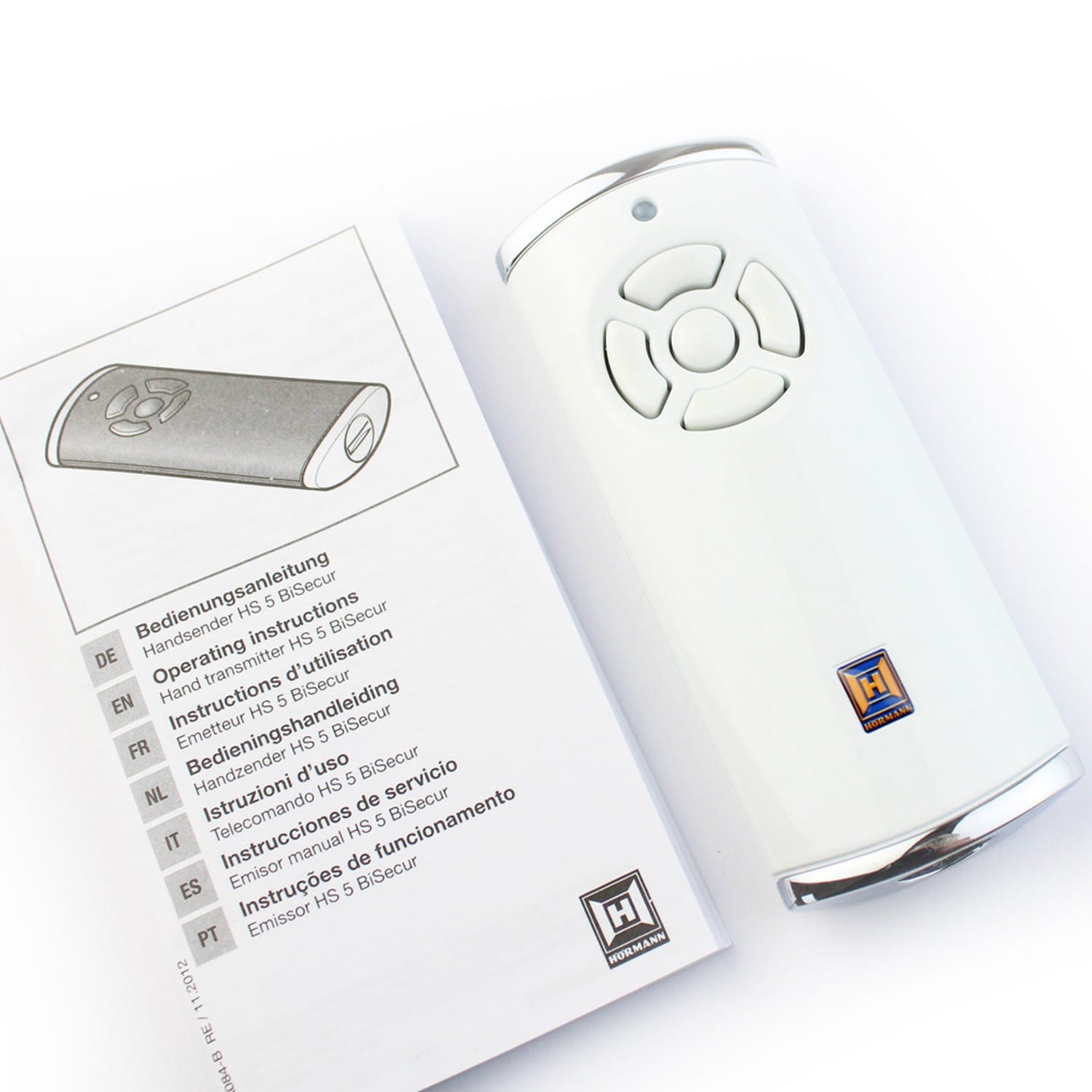 Hörmann Handsender HS 5 BS (5-Tasten) Hochglanz weiß 868MHz BiSecur für Antriebe BILD 2