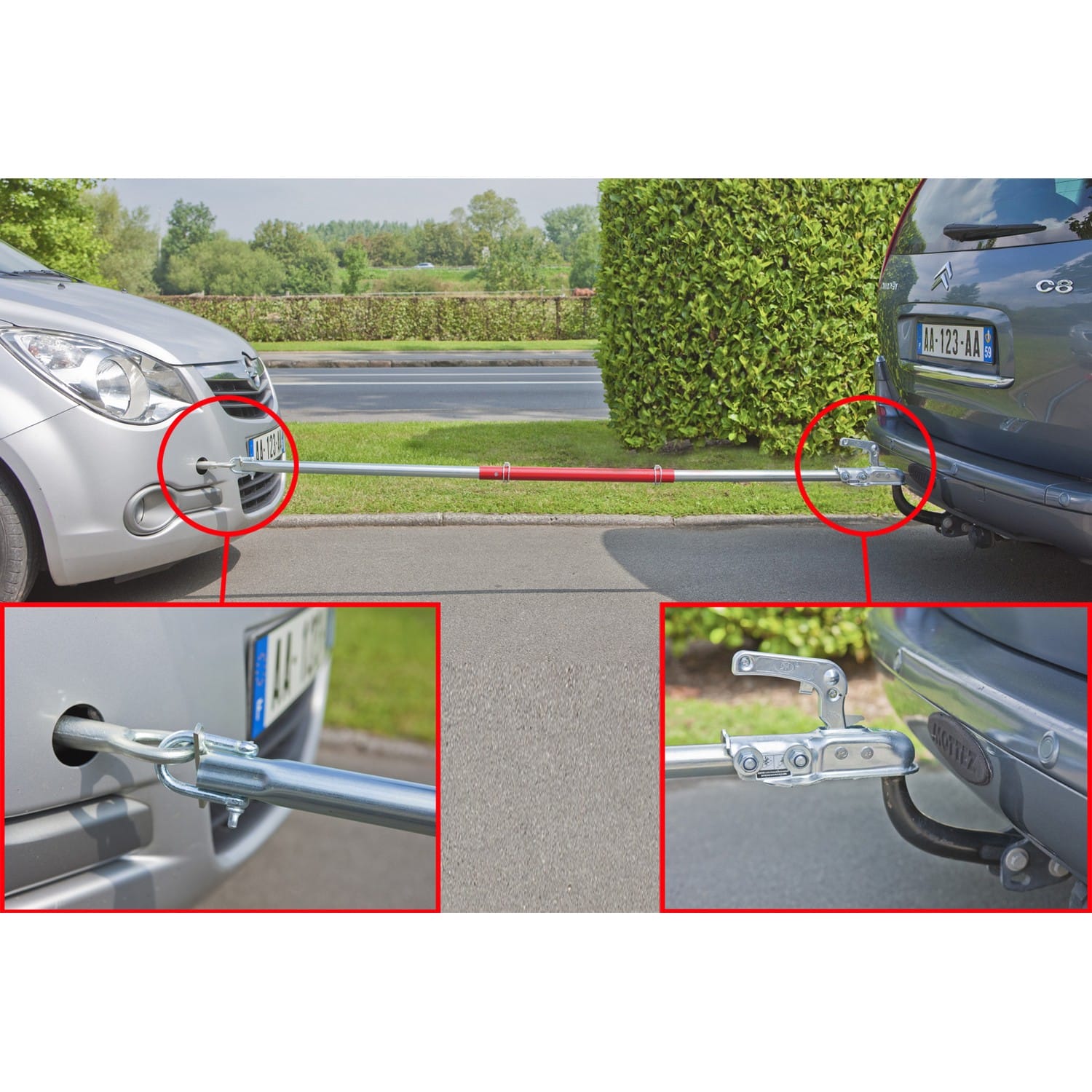 MOTTEZ Abschleppstange für Anhängerkupplung bis zu 2,5t, Länge 2,35m für PKW BILD 1