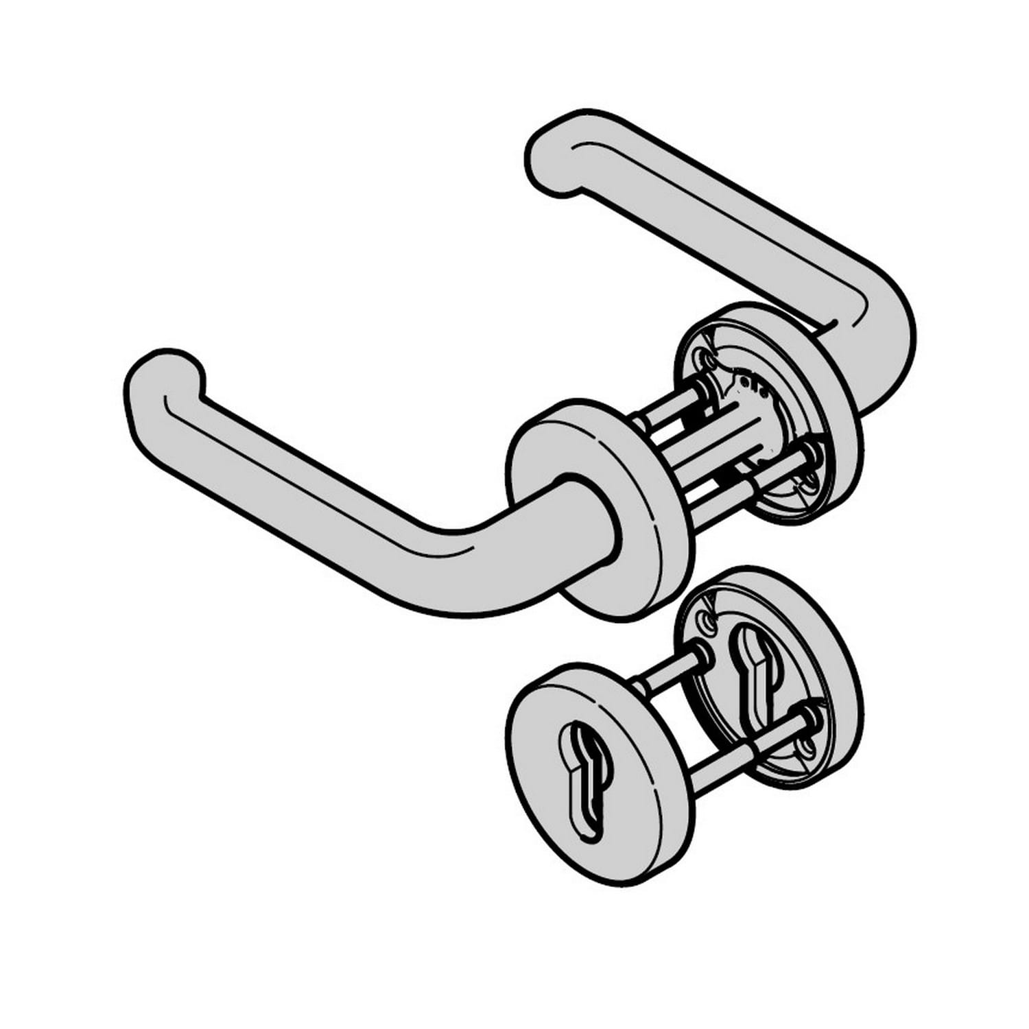 Hörmann Panikgarnitur D-410 (FS) Rosette PZ, Aluminum BILD 1