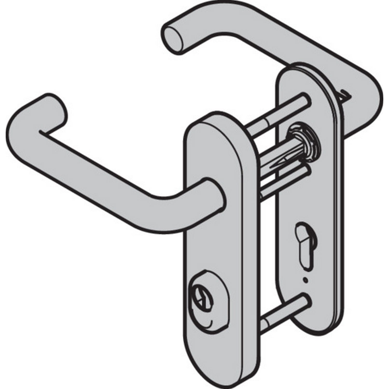 Hörmann Sicherheits-Drückergarnitur ES 1 (FS) Kurzschild PZ, Aluminium BILD 9