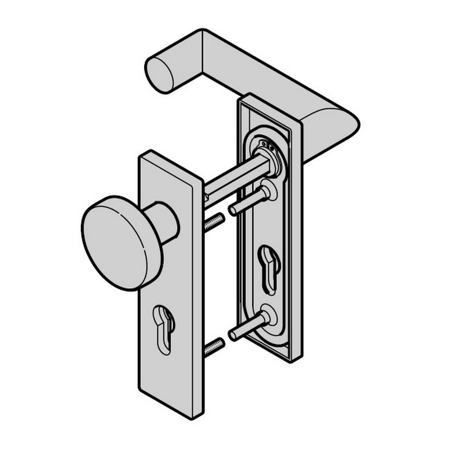 Hörmann Wechselgarnitur FSB mit Knopf (FS) Rechts Kurzschild PZ, Edelstahl BILD 1