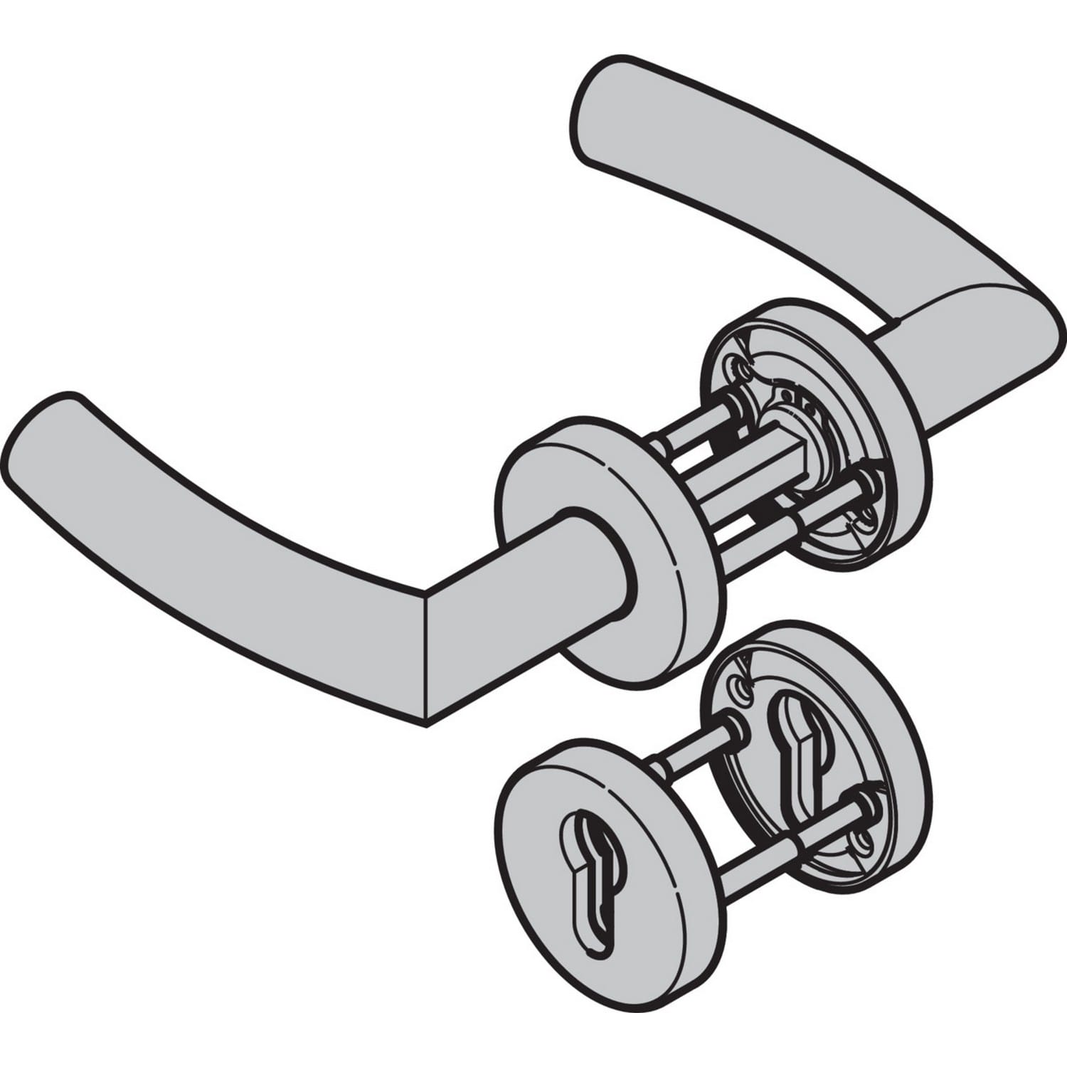Hörmann Drückergarnitur D-310 (FS) Rosette PZ, Edelstahl, matt BILD 9