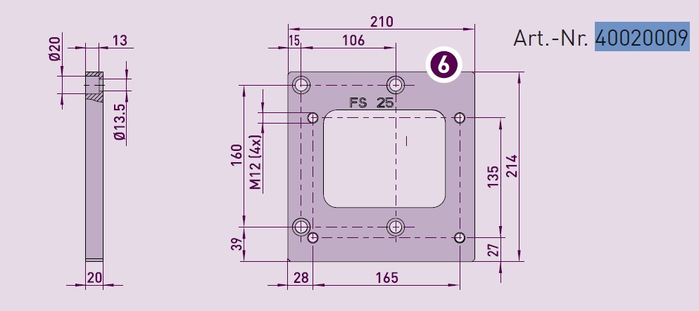 GfA Zwischenplatte Für: FS 25 / 40020009