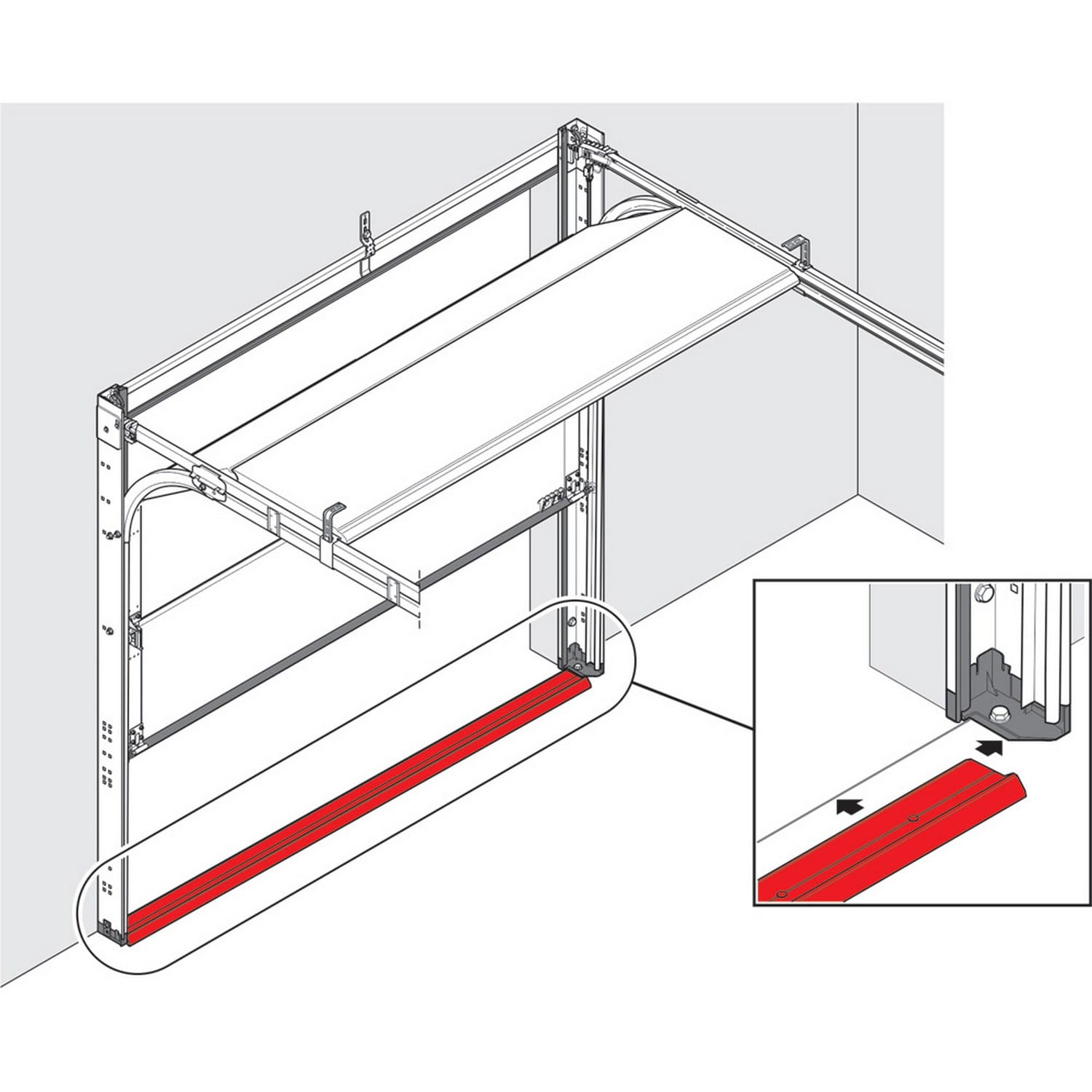 Hörmann Sturmschwelle 3m Länge Set gegen Wind & Wasser, schwarz für Sektionaltor BILD 9