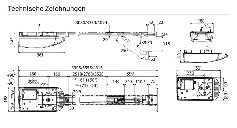 MARANTEC Comfort 260 accu Set 24 V-DC Motor, 550 N, 16 cm/s für Garagentore BILD 9